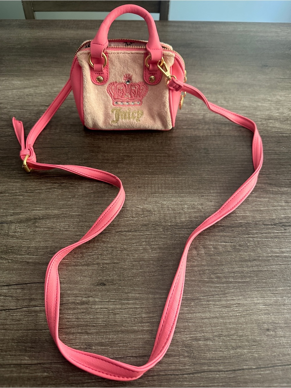 Juicy Couture Coral Pink Mini Satchel Crossbody